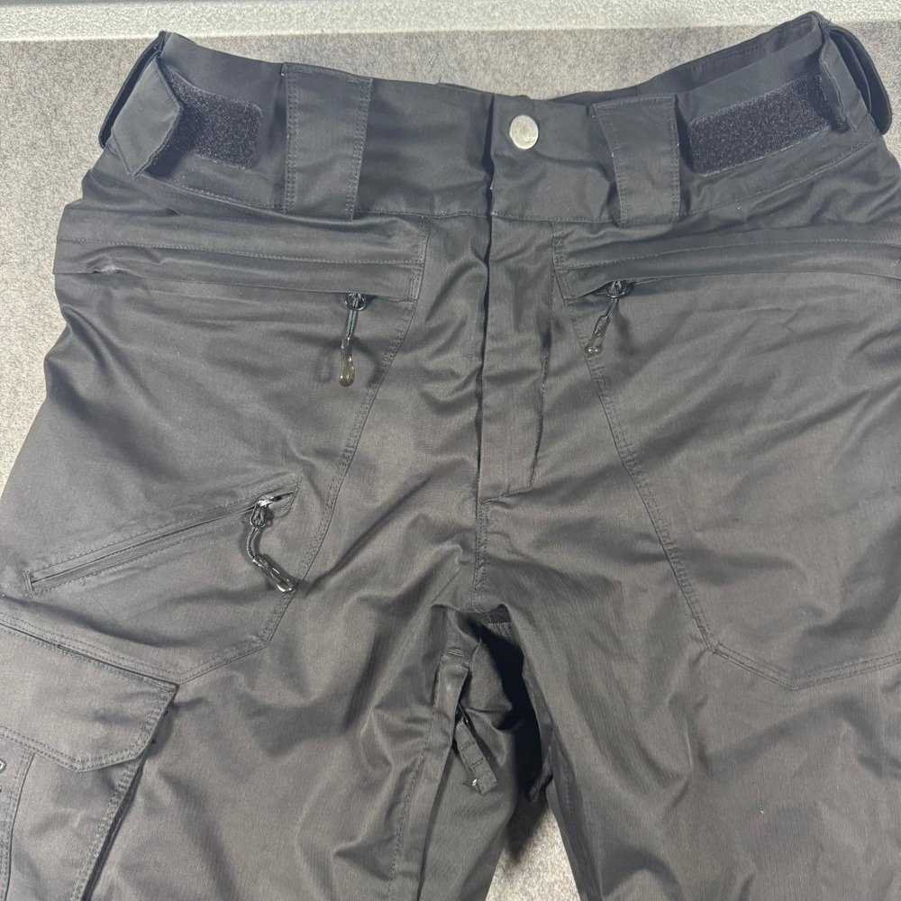 Salomon Mens Clima Pro 10k Ski Snowboard Pants Black Cargo Size M Waterproof EUC - Picture 3 of 14